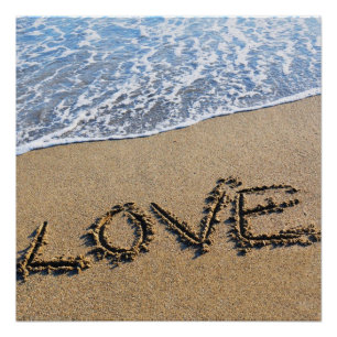 Love into the sand written Poster