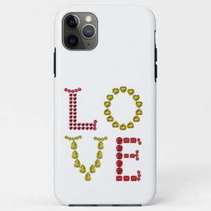Love iPhone case faceted Gemstone Yellow and Red