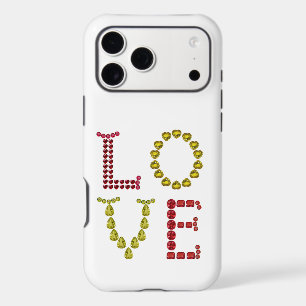Love iPhone case faceted Gemstone Yellow and Red