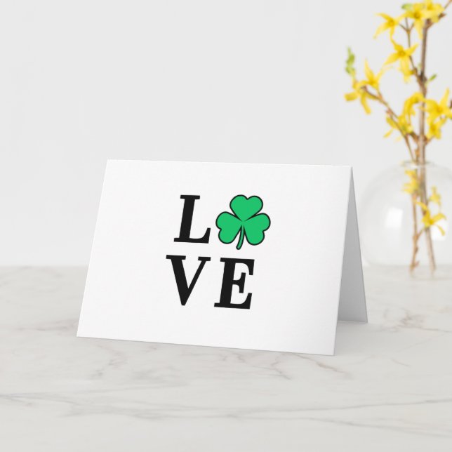LOVE Ireland Clover Shamrock All Purpose Blank Card (Yellow Flower)
