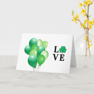 LOVE Ireland Green Balloons All Purpose Blank Card