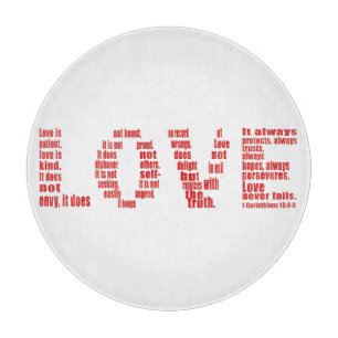 Love is... 1 Corinthians 13:4-8 Bible Verse Cutting Board