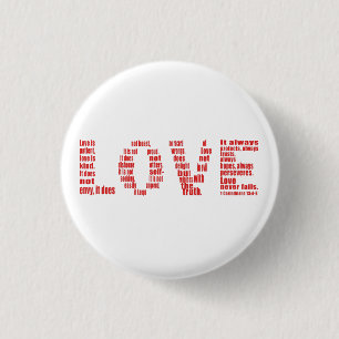 Love is... 1 Corinthians 13:4  verse within text   Inch Round Button