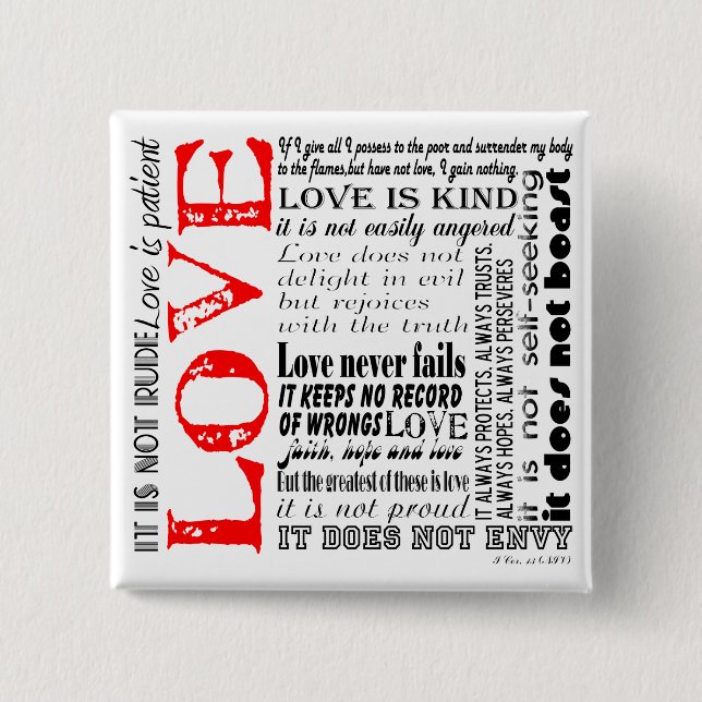 Love is... 2 inch square button (Front)