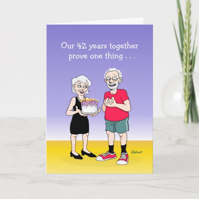 "Love is" 42nd Wedding Anniversary Card (Front)