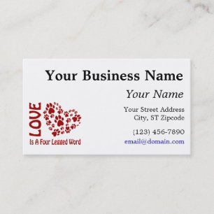 Love is a 4-letter word business card