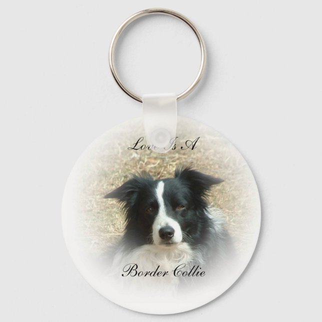 Love is a Border Collie Keychain (Front)