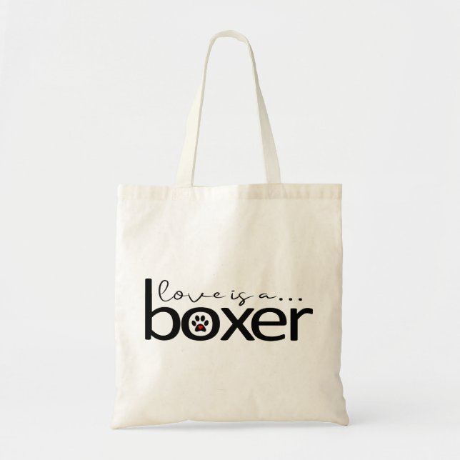 Love is a Boxer Tote Bag (Front)
