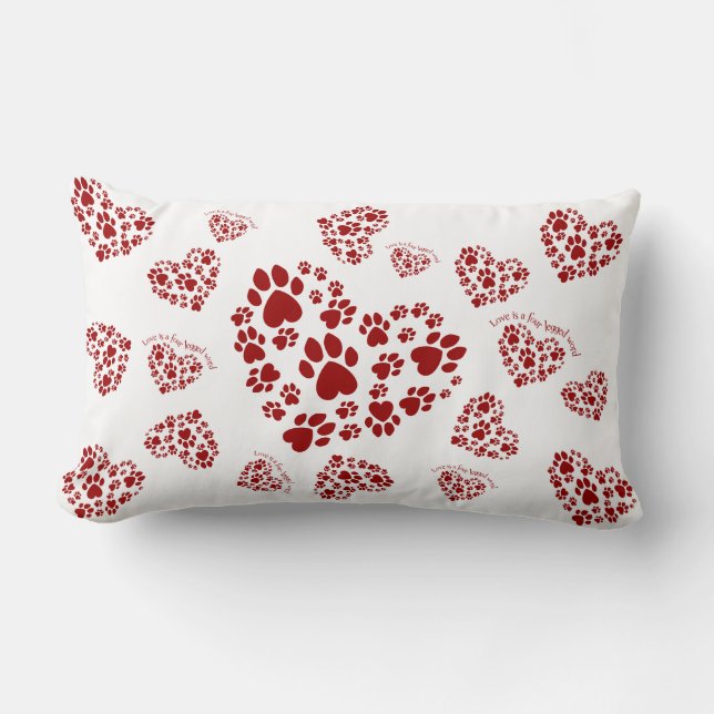 Love is a four legged word lumbar pillow (Front)