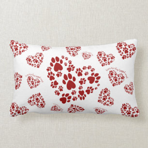 Love is a four legged word lumbar pillow