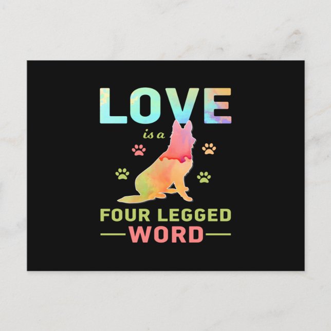 Love Is a four legged word Postcard (Front)