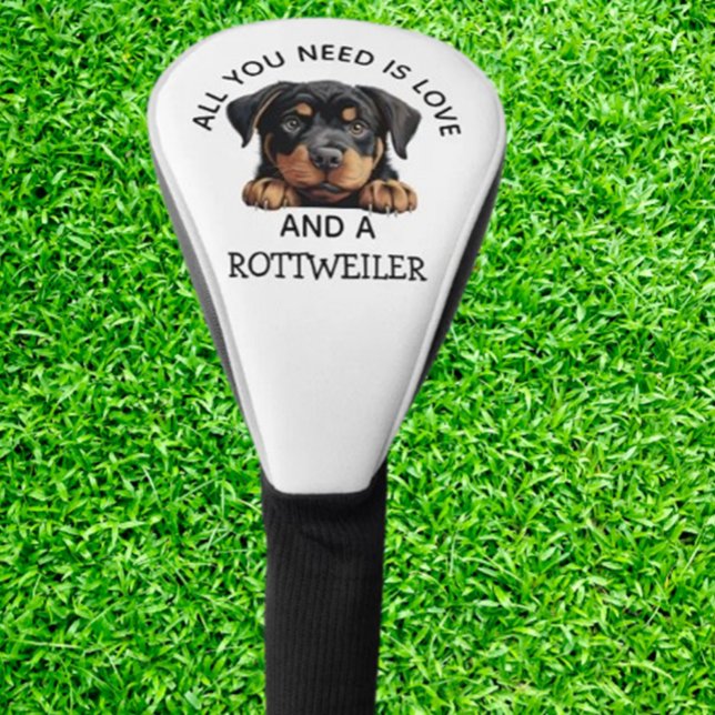  love is a rottweiler golf head cover (Show your love for Rottweilers with this unique golf head cover. Protect your clubs in style )