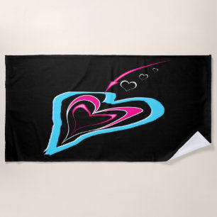 Love is a trail of hearts beach towel