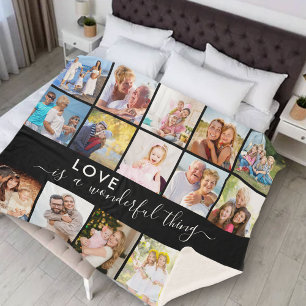 Love is a Wonderful Thing 15 Photo Black Sherpa Blanket