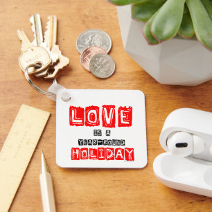 Love Is A Year-Round Holiday Typography Pinback Bu Keychain