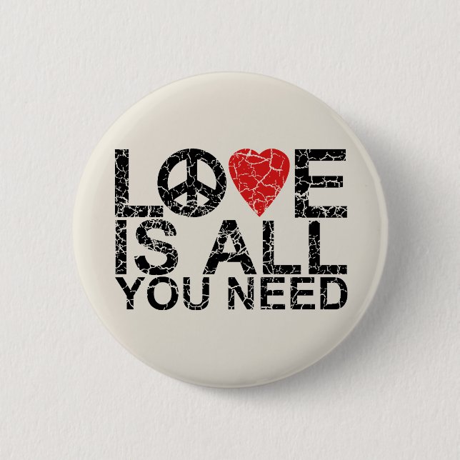 Love is All 2 Inch Round Button (Front)
