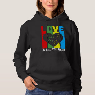 Love Is All You Need Autism Heart Puzzle Hoodie