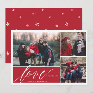 LOVE is all you need Christmas Holiday Photo Card