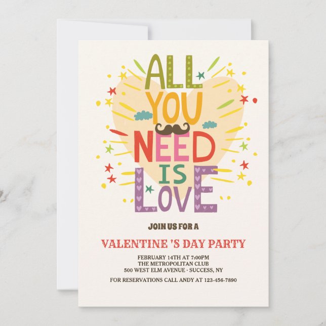 Love is All You Need Invitation (Front)