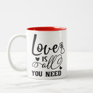 Love is All You Need Two-Tone Coffee Mug