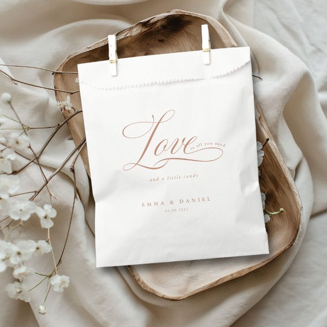 Love is all you need!  Wedding  Favour Bag (Love is all you need! Wedding Favor Bag with your name and date.)