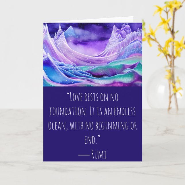 Love Is An Endless Ocean Digital Art  Card (Yellow Flower)