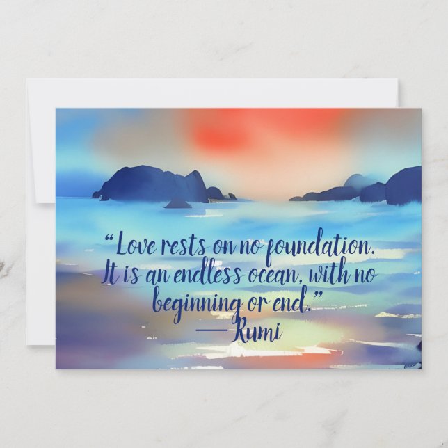 Love Is An Endless Ocean Watercolor Greeting Card (Front)