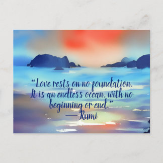 Love Is An Endless Ocean Watercolor Postcard