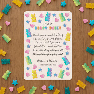 Love Is Beary Sweet Candyland Bridal Shower Thank You Card
