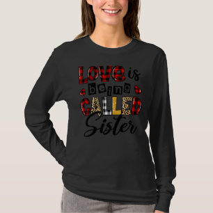 Love Is Being Called Sister Mother's Day Red Plaid T-Shirt
