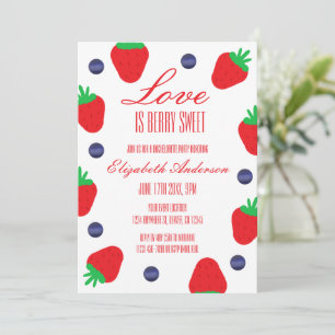 Love Is Berry Sweet Fruit Bachelorette Party Invitation
