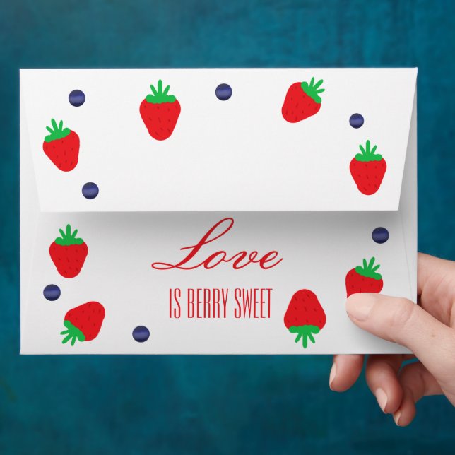 Love Is Berry Sweet Fruit Bridal Shower Envelope (Hand)