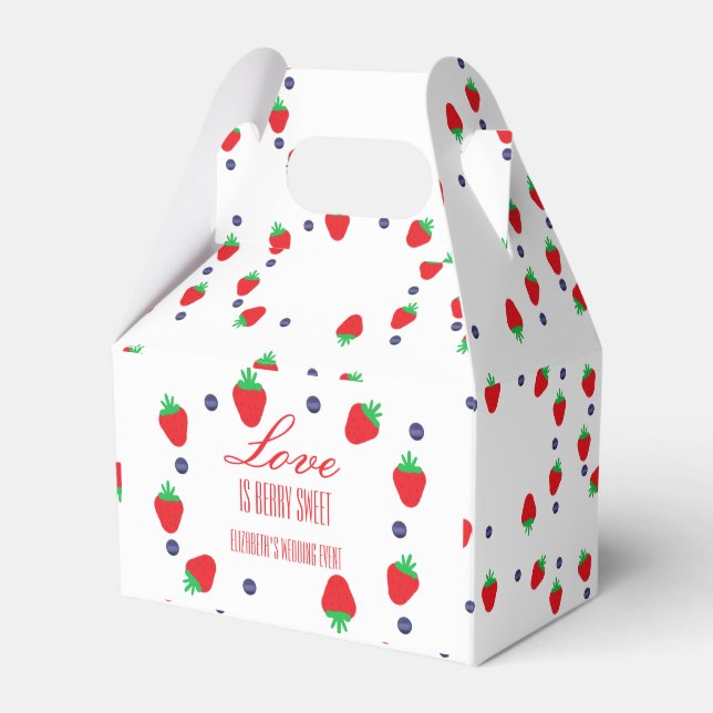 Love Is Berry Sweet Fruit Bridal Shower Favor Box (Front Side)
