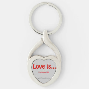 Love Is Bible Quotes Keychain