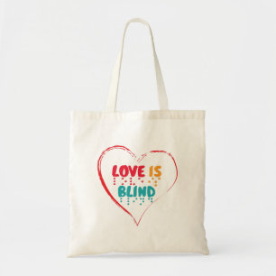 Love Is Blind Braille Heart Tote Bag