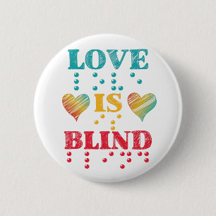 Love Is Blind Braille Hearts 2 Inch Round Button