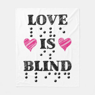 Love Is Blind Braille Hearts Fleece Blanket