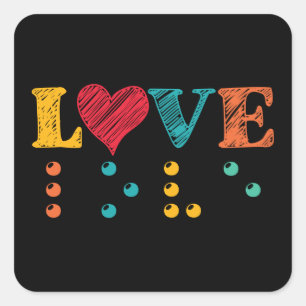 Love Is Blind Braille Square Sticker