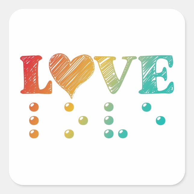 Love Is Blind Braille Square Sticker (Front)