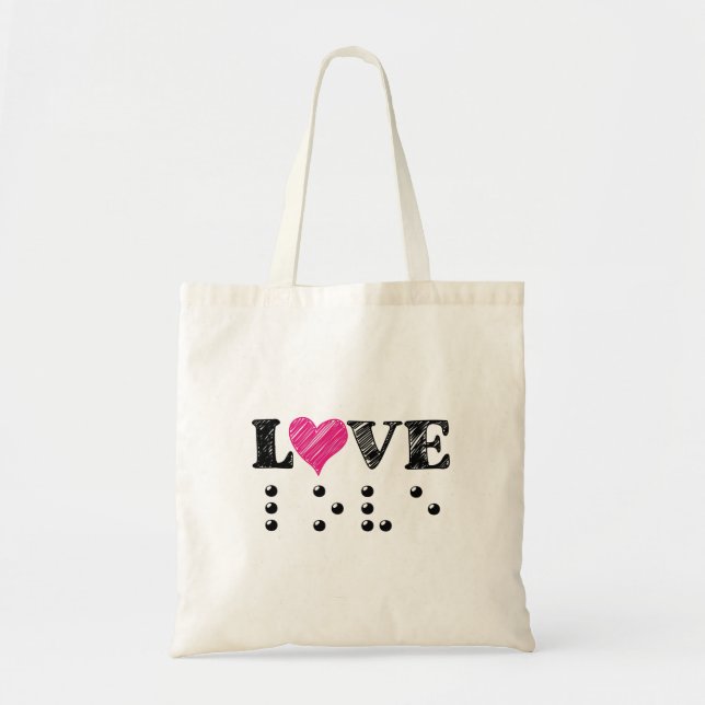 Love Is Blind Braille Tote Bag (Front)
