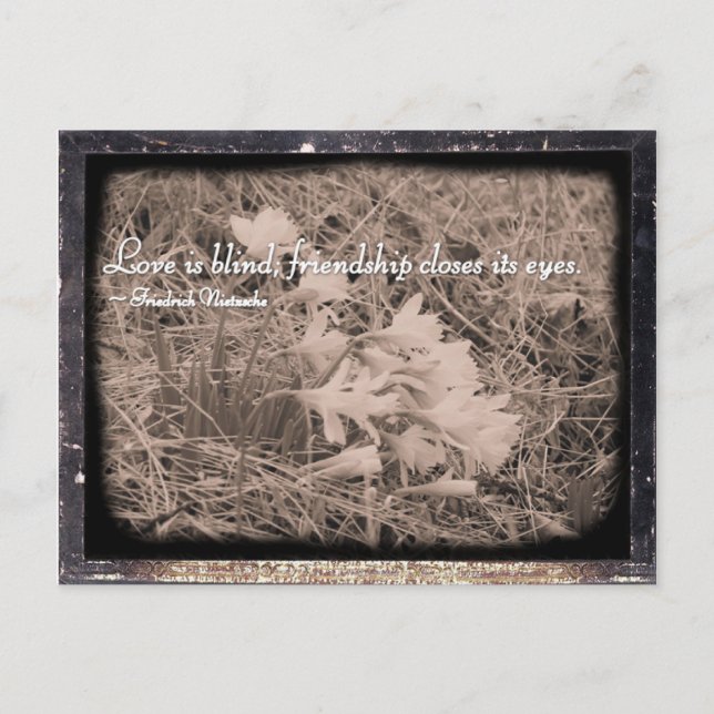 Love is blind, friendship closes its eyes postcard (Front)
