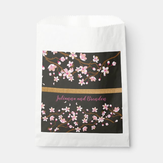Love is Blooming Cherry Blossom    Favour Bag (Front)