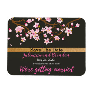 Love is Blooming Cherry Blossom Save the Date   Magnet