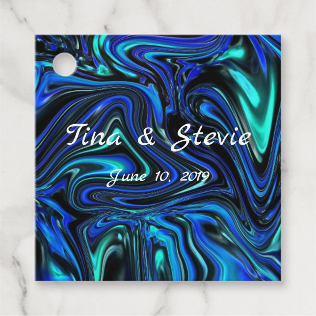 Love Is Blue Favour Tags (Front)