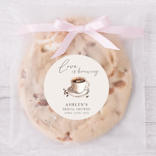 Love is Brewing Autocollant pour enterrement de vi (Créateur téléchargé)