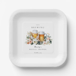 Love is Brewing Beer Bridal Shower Paper Plate