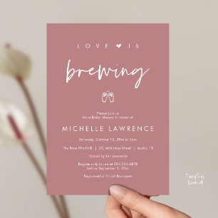 Love is brewing, Beer Party,  Bridal Shower Invitation