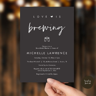 Love is brewing, Beer Party,  Bridal Shower Invitation