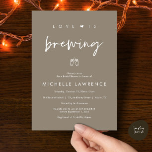 Love is brewing, Beer Party,  Bridal Shower Invitation