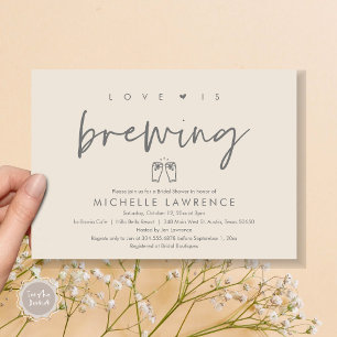 Love is brewing, Beer Party Bridal Shower Invitation
